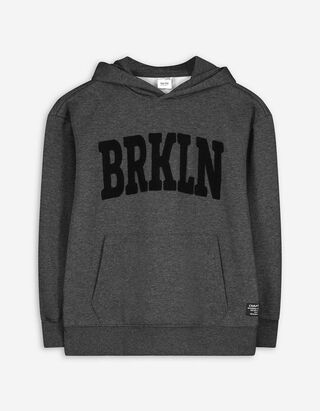Hoodie - Applikation - dunkelgrau