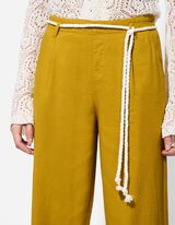 Culotte - Leinen-Mix - dunkelgrün