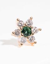 kolczyki - ozdobne kamyki - zloty