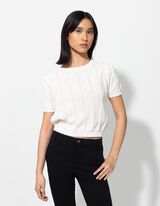 Strickshirt - einfarbig - weiß