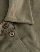 Blusa - Imitazione di camoscio - verde scuro