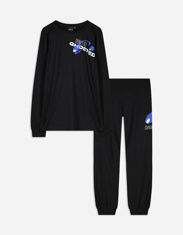Pyjama Set aus Langarmshirt und Hose  - Among US - schwarz