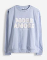 Sweatshirt - Applikation - hellblau