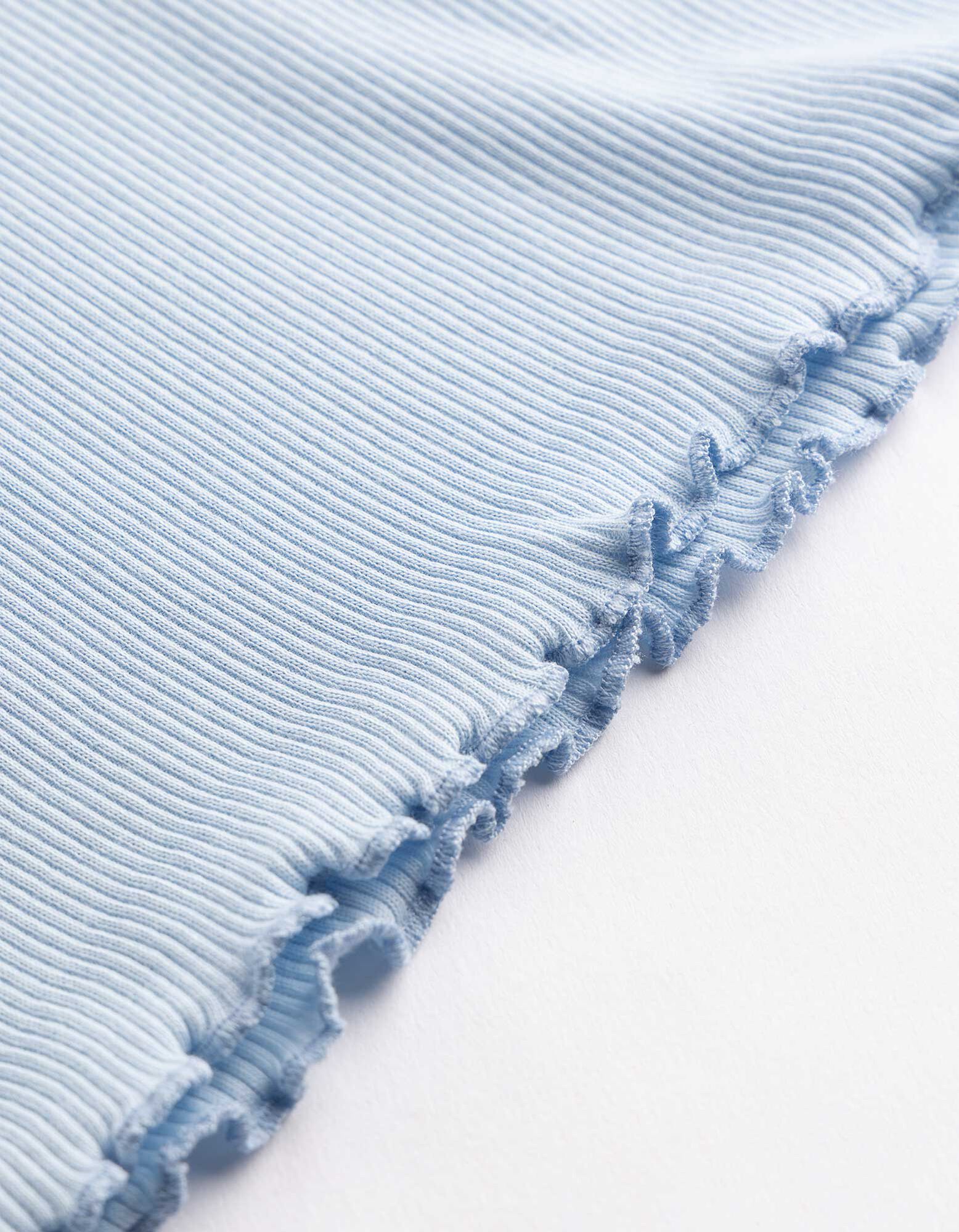 Top - Gerippt - Hellblau