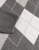 Pullover - Geometrisches Muster - Grau