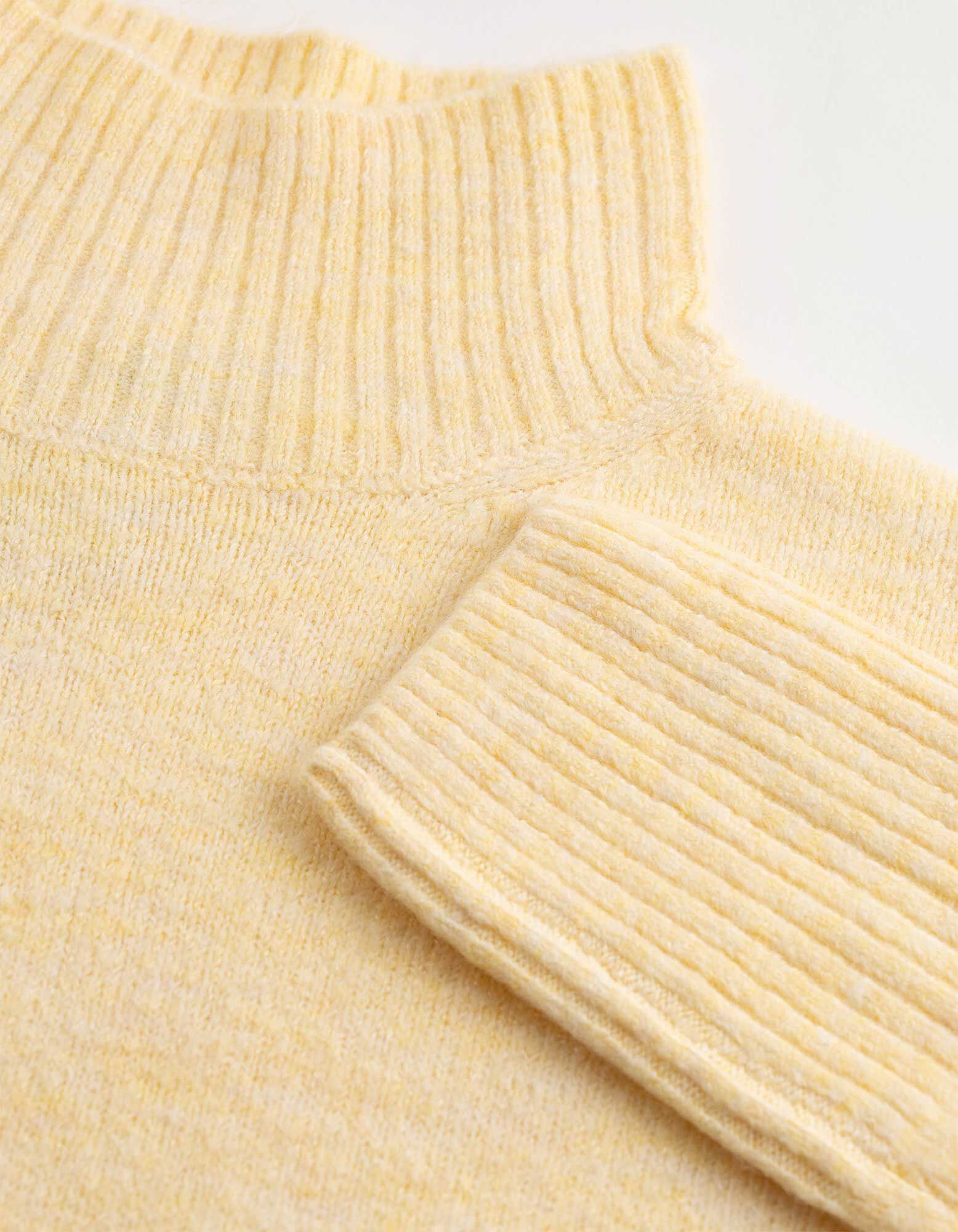 Strickpullover - Mockneck - Gelb