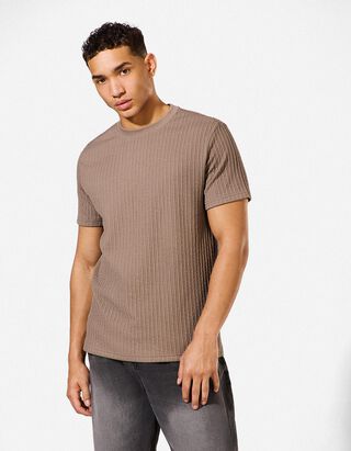 T-Shirt - einfarbig - Taupe