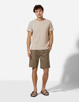 T-Shirt - einfarbig - Beige