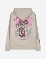 Felpa aperta - Stampa sul retro - beige