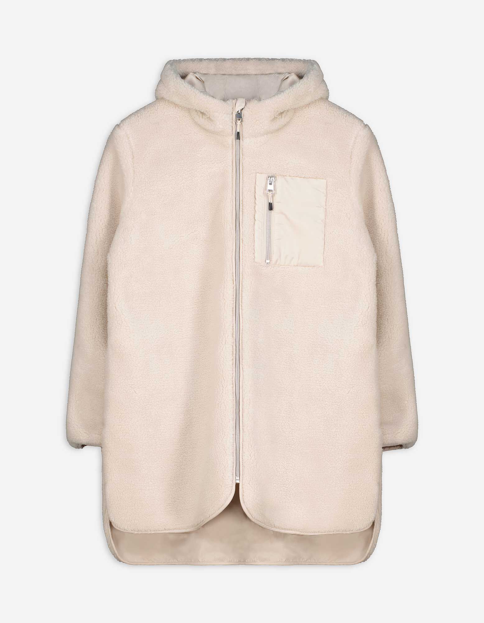 Mantel - Pl&uuml;sch - Beige