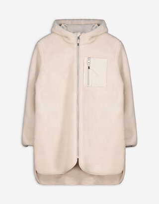 Mantel - Pl&uuml;sch - Beige