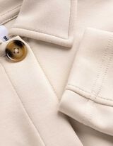 Sweatjacke - Knopfleiste - wei&szlig;