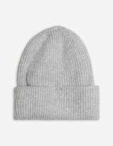 Mütze - Rippstrick - hellgrau