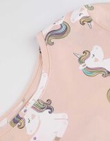 Marškinėliai ilgomis rankovėmis - Vienaragis - sviesiai rozinis