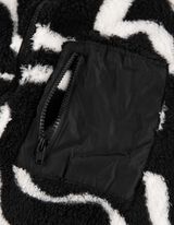 Sweatjacke - Plüsch - schwarz