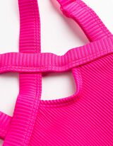 Ensemble haut de bikini et slip de bikini - Mati&egrave;re structur&eacute;e - rose
