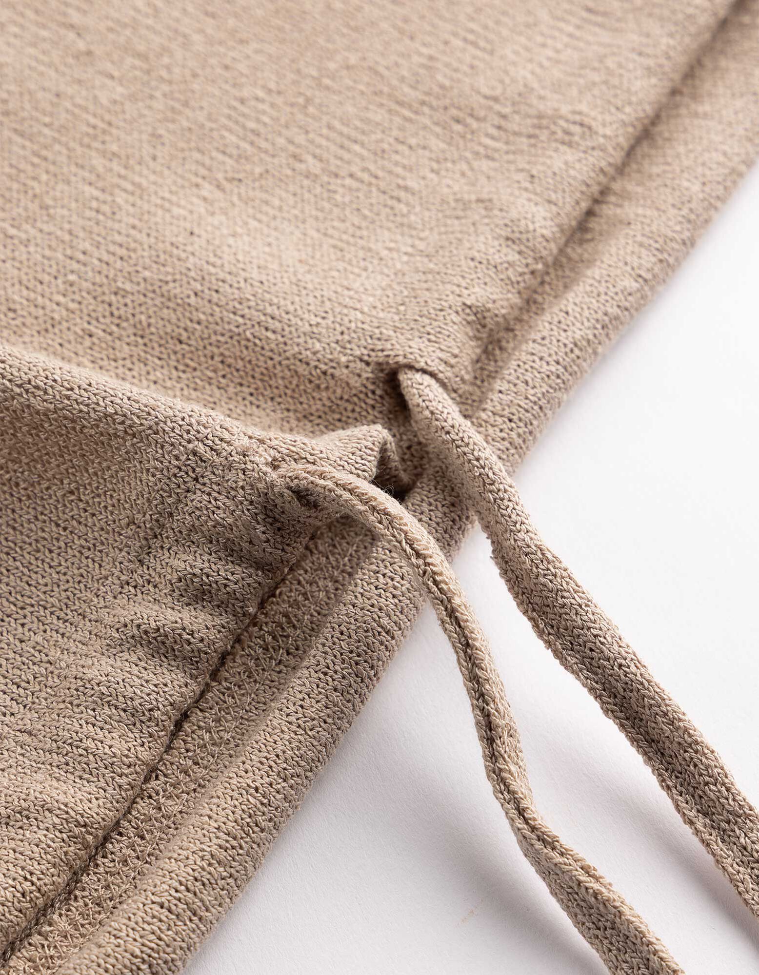 Gebreid overhemd - Viscosemix - Beige
