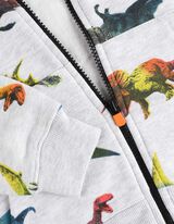 Cipzáros melegítőfelső - Dinoszaurusz - vilagos szurke