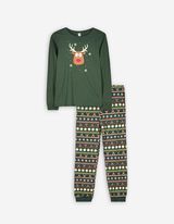 Set pigiama composto da maglietta a maniche lunghe e pantaloni  - Natale - verde scuro