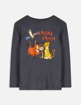 długa koszulka - Król Lew - ciemny szary