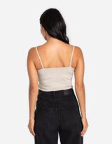 Top - Spaghettiträger - beige