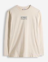 Langarmshirt - R&uuml;ckenprint - hellgrau