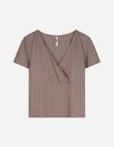 T-Shirt - Wickeloptik - beige