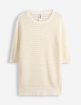 Strickpullover - Baumwoll-Mix - beige