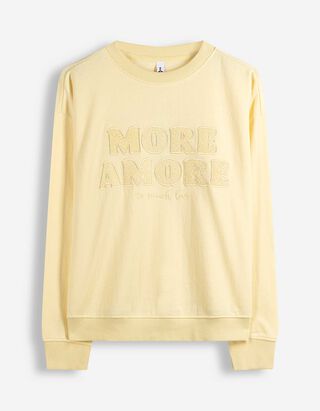 Sweatshirt - Applikation - hellgelb