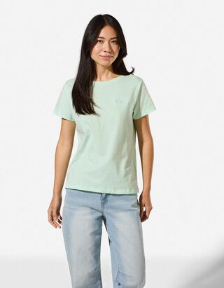 T-shirt - Borduursels - Lichtgroen