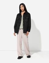 Hemdjacke - Lederoptik - schwarz