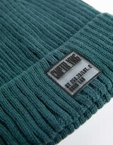 Pletená čiapka - Rebrový úplet - tmavozelena