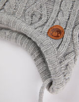 Set cappello e guanti - maglia a cavo - grigio chiaro