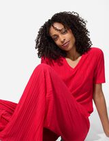 Kalhoty s širokými nohavicemi - Jednobarevné - pink