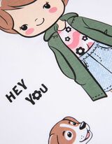 Tricou - Imprimeu - Alb