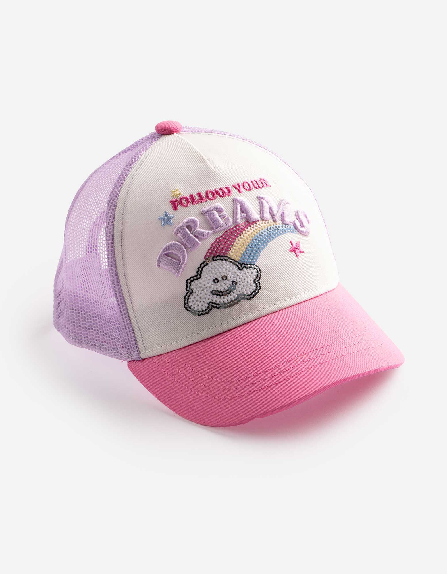 Casquette - Ornement paillet&eacute; - Lilas
