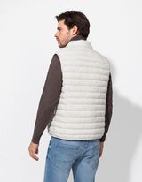 Prešívaná vesta - Šikmé vrecká - bezova