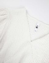 Maglia a manica lunga - Aspetto grinzoso - bianco