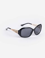 Sonnenbrille - Metallic-Details - schwarz