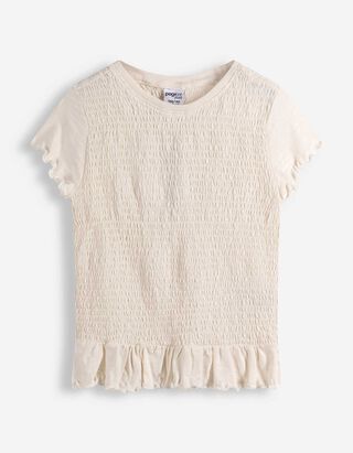 T-shirt - Geschulpte zoom - wit