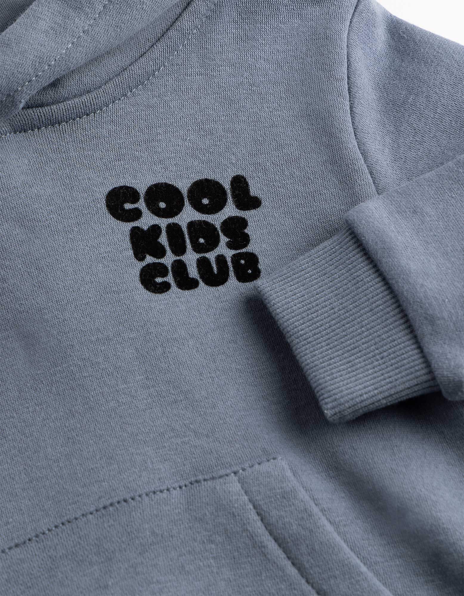 Hoodie - Print op rug - Petrolblauw