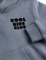 Hoodie - Print op rug - Petrolblauw