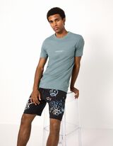 Shorts - Allover-Print - Dunkelgrau