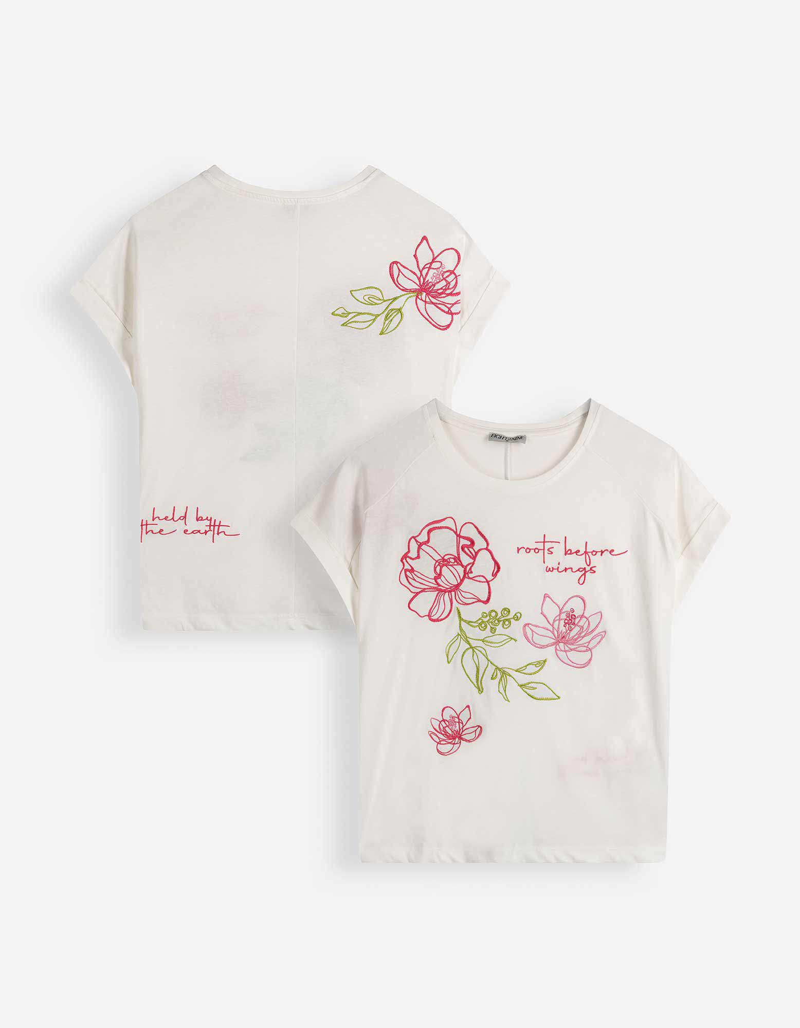 T-Shirt - Stickerei - Off-White