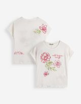 T-Shirt - Stickerei - Off-White