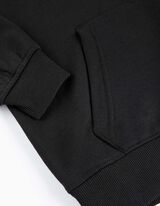 bluza z kapturem - nadrukowany przekaz - czarny