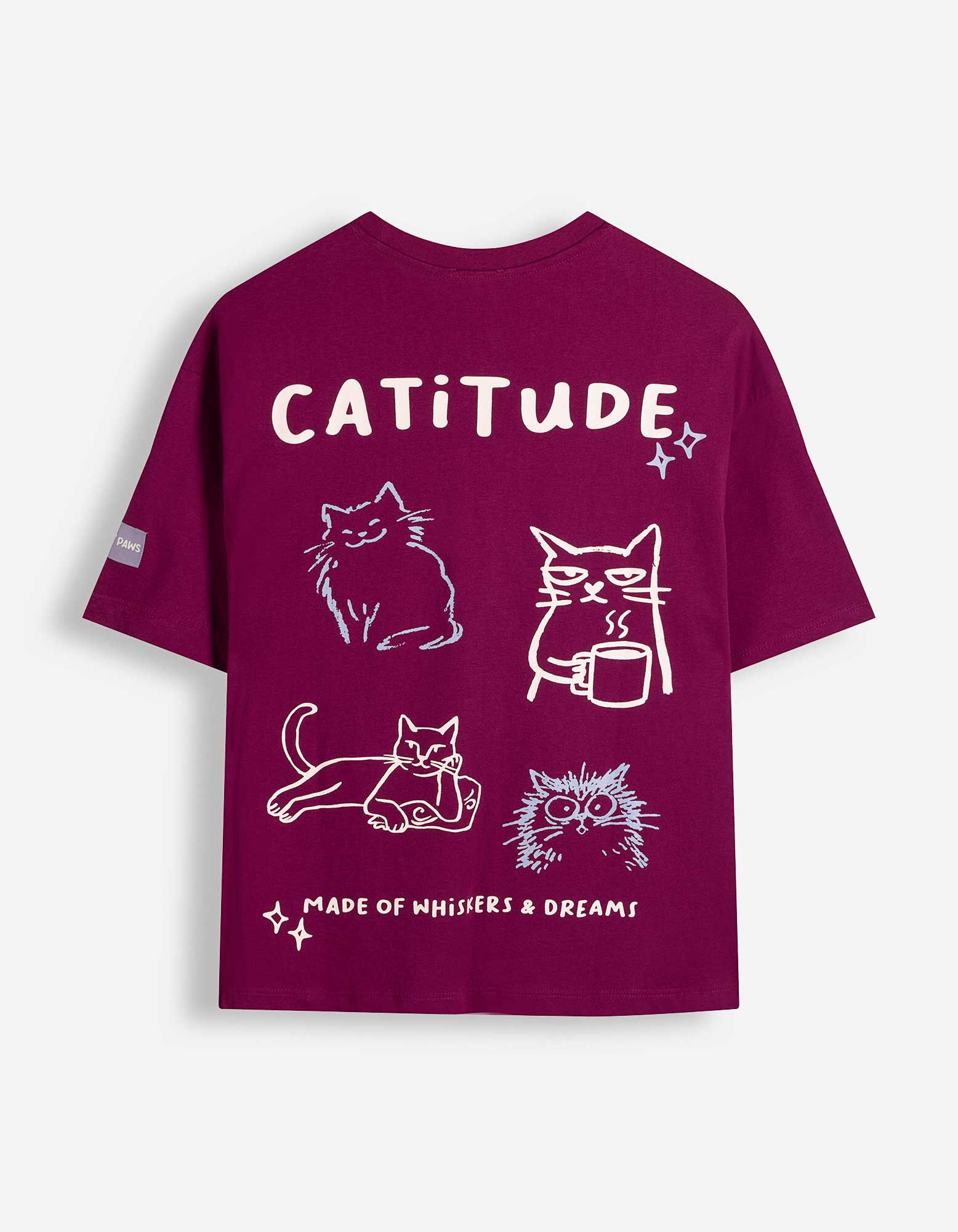 T-Shirt - Tiermotiv - Dunkelrot