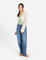 Bolero - Perforirana pletenina - bez