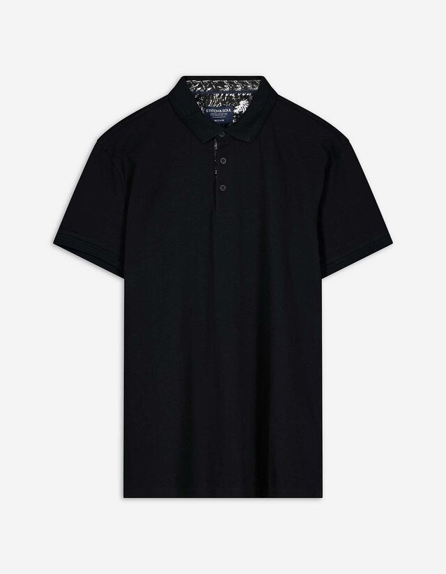 Poloshirt - Regular Fit - schwarz