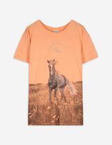 T-shirt - nadruk - pomaranczowy